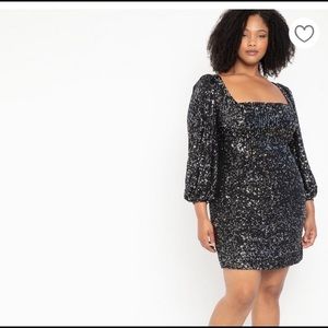 NWT Eloquii Black/Silver Sequin Dress – SZ 28